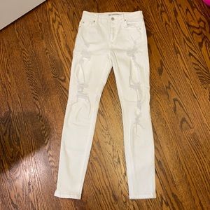 White Distressed Skinny Jeans